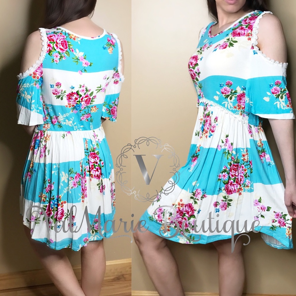 Floral Cold Shoulder Dress - Picture 5 of 7